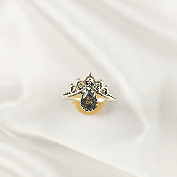 Multi Gemstone Sterling Silver Ring, Artistic Lightweight Casting Design, Unique Colorful Jewelry, A6DP08