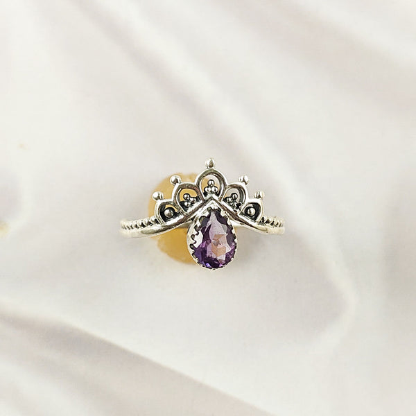 Multi Gemstone Sterling Silver Ring, Artistic Lightweight Casting Design, Unique Colorful Jewelry, A6DP08
