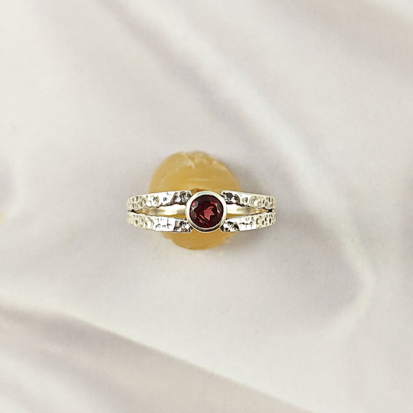Multi Gemstone Ring, 925 Sterling Silver Lightweight Band, Colorful Modern Jewelry, A6DP11