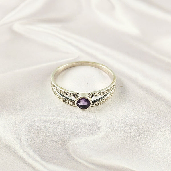 Multi Gemstone Ring, 925 Sterling Silver Lightweight Band, Colorful Modern Jewelry, A6DP11