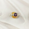 Amethyst Ring in Solid 925 Sterling Silver, Lightweight Casting Design, Elegant Purple Gemstone Jewelry, A6DP13
