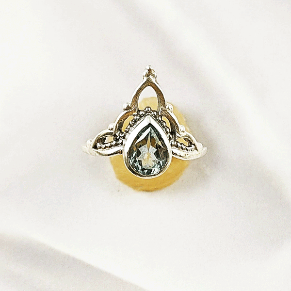 Multi Cut Gemstone Ring in 925 Sterling Silver, Lightweight Casting Band, Colorful Multi Stone Elegant Jewelry, A6DP17