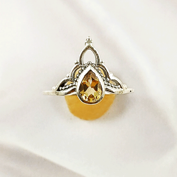 Multi Cut Gemstone Ring in 925 Sterling Silver, Lightweight Casting Band, Colorful Multi Stone Elegant Jewelry, A6DP17