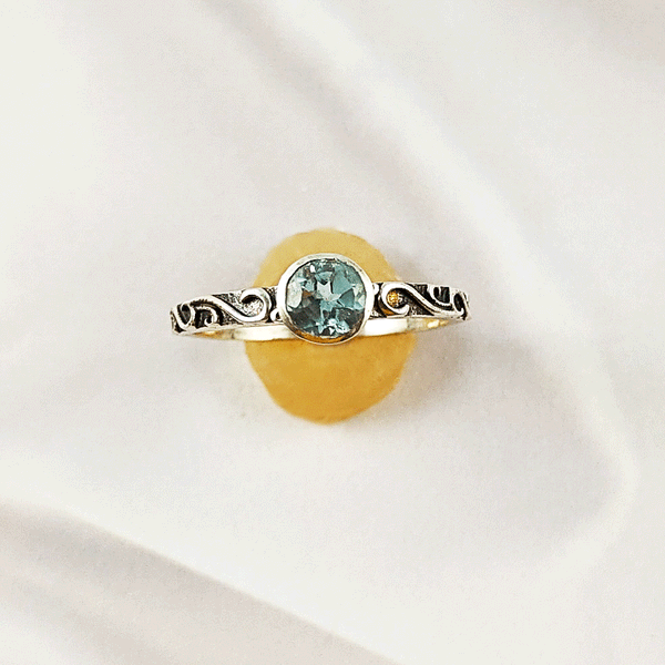Multi Gemstone Ring in Solid 925 Sterling Silver, Colorful Stone Statement Ring, Lightweight Elegant Jewelry, A6DP20