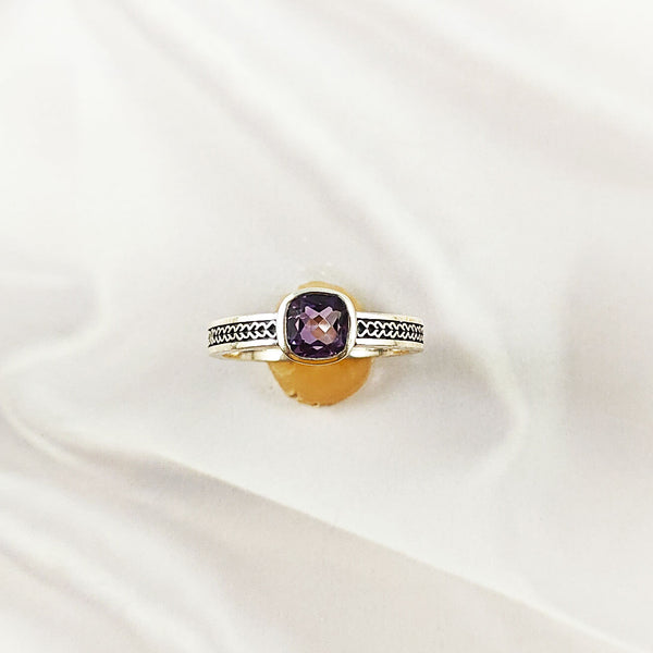 Multi Gemstone Ring in 925 Sterling Silver, Vibrant Color Stone Casting Band, Lightweight Elegant Jewelry, A6DP19