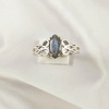 Multi Gemstone Ring in Solid 925 Sterling Silver, Colorful Stone Chic Style Ring, Lightweight Jewelry, A6DP25