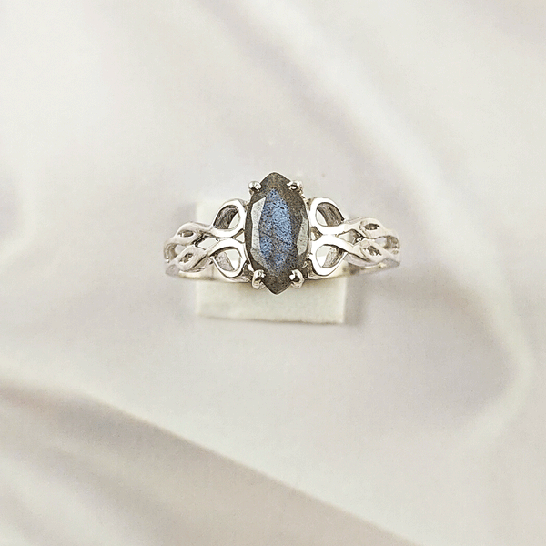 Multi Gemstone Ring in Solid 925 Sterling Silver, Colorful Stone Chic Style Ring, Lightweight Jewelry, A6DP25