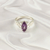 Multi Gemstone Ring in Solid 925 Sterling Silver, Colorful Stone Chic Style Ring, Lightweight Jewelry, A6DP25