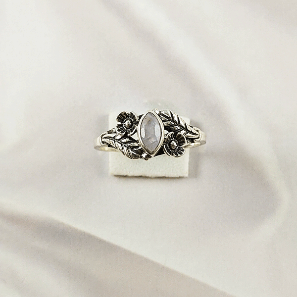 Multi Gemstone Ring in Solid 925 Sterling Silver, Colorful Stone Trendy Ring, Lightweight Jewelry, A6DP24