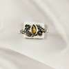 Multi Gemstone Ring in Solid 925 Sterling Silver, Colorful Stone Trendy Ring, Lightweight Jewelry, A6DP24