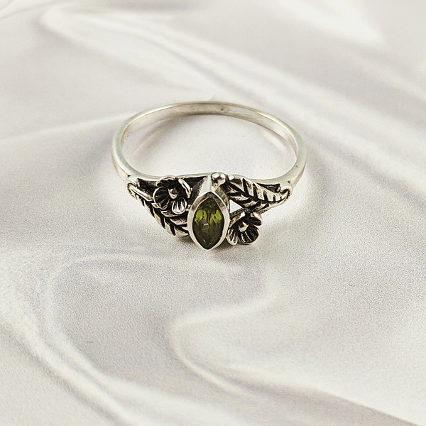 Multi Gemstone Ring in Solid 925 Sterling Silver, Colorful Stone Trendy Ring, Lightweight Jewelry, A6DP24