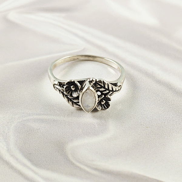Multi Gemstone Ring in Solid 925 Sterling Silver, Colorful Stone Trendy Ring, Lightweight Jewelry, A6DP24