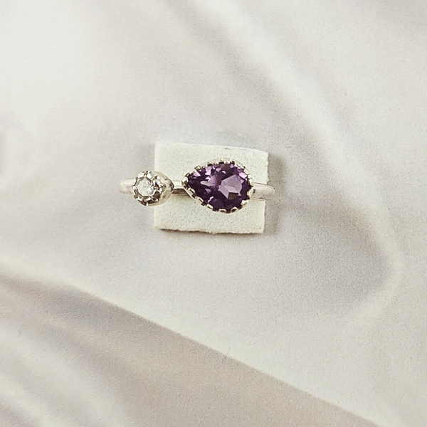 Multi Gemstone Ring in Solid 925 Sterling Silver, Colorful Stone Refined Style Ring, Lightweight Jewelry, A6DP27