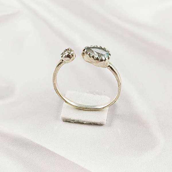Multi Gemstone Ring in Solid 925 Sterling Silver, Colorful Stone Refined Style Ring, Lightweight Jewelry, A6DP27