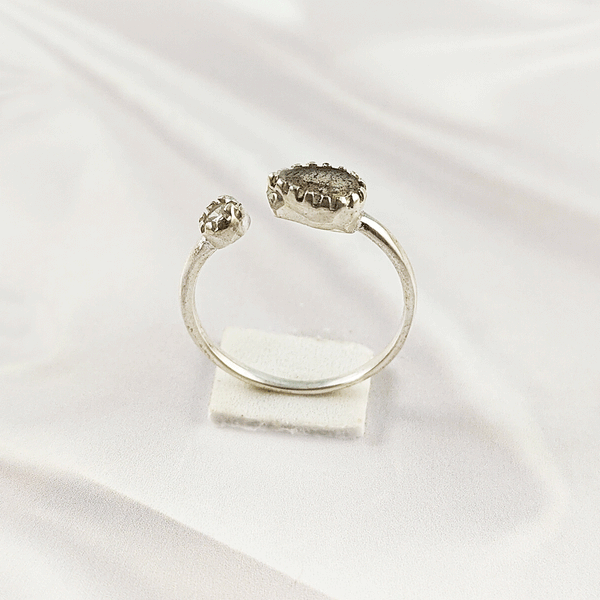 Multi Gemstone Ring in Solid 925 Sterling Silver, Colorful Stone Refined Style Ring, Lightweight Jewelry, A6DP27