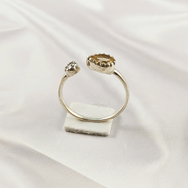 Multi Gemstone Ring in Solid 925 Sterling Silver, Colorful Stone Refined Style Ring, Lightweight Jewelry, A6DP27
