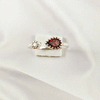 Multi Gemstone Ring in Solid 925 Sterling Silver, Colorful Stone Refined Style Ring, Lightweight Jewelry, A6DP27