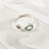 Multi Gemstone Ring in Solid 925 Sterling Silver, Colorful Stone Refined Style Ring, Lightweight Jewelry, A6DP27