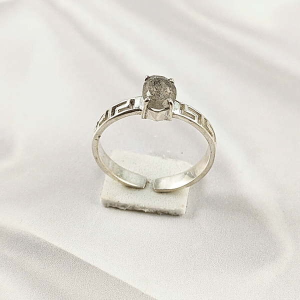 Multi Gemstone Ring in Solid 925 Sterling Silver, Colorful Stone Artistic Style Ring, Lightweight Jewelry, A6DP26