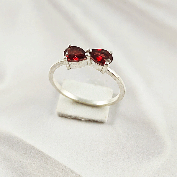 Multi Gemstone Ring in Solid 925 Sterling Silver, Colorful Stone Contemporary Chic Ring, Lightweight Jewelry, A6DP30