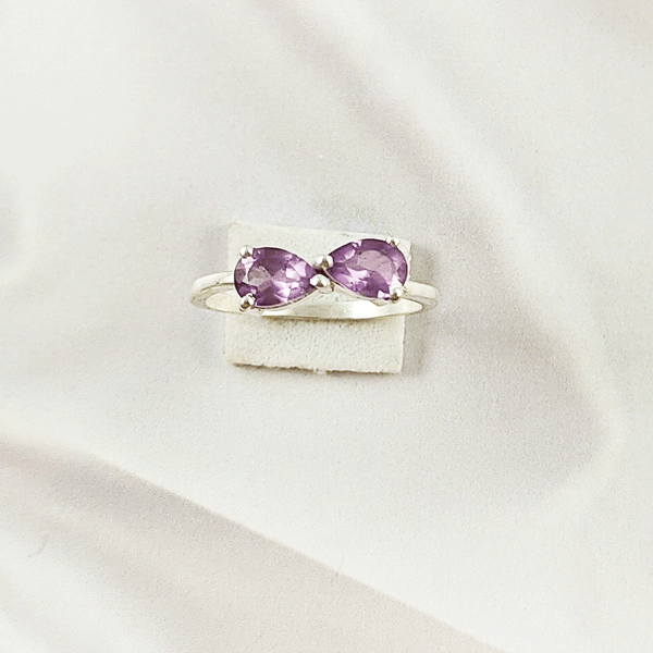 Multi Gemstone Ring in Solid 925 Sterling Silver, Colorful Stone Contemporary Chic Ring, Lightweight Jewelry, A6DP30