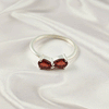 Multi Gemstone Ring in Solid 925 Sterling Silver, Colorful Stone Contemporary Chic Ring, Lightweight Jewelry, A6DP30