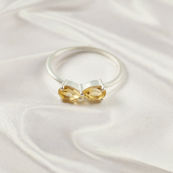 Multi Gemstone Ring in Solid 925 Sterling Silver, Colorful Stone Contemporary Chic Ring, Lightweight Jewelry, A6DP30