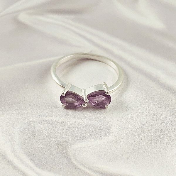 Multi Gemstone Ring in Solid 925 Sterling Silver, Colorful Stone Contemporary Chic Ring, Lightweight Jewelry, A6DP30