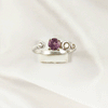 Multi Gemstone Adjustable Ring in Solid 925 Sterling Silver, Colorful Stone Open Style Ring, Lightweight Jewelry, A6DP32