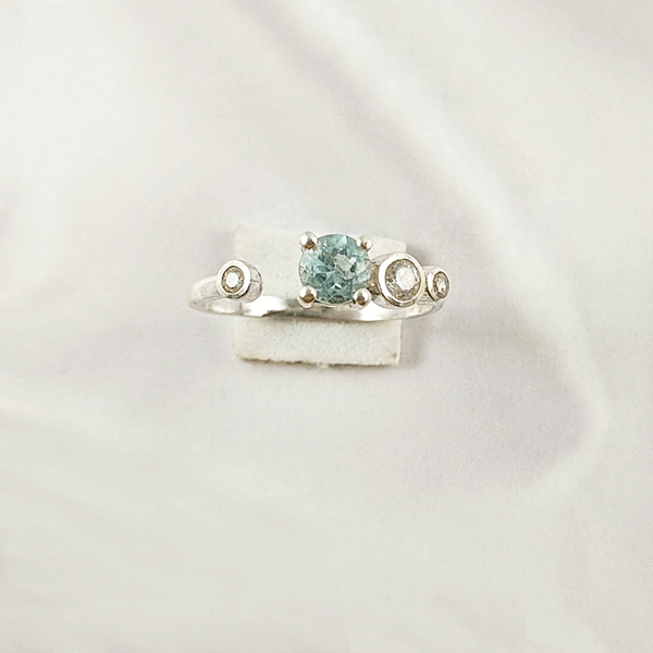 Multi Gemstone Adjustable Ring in Solid 925 Sterling Silver, Colorful Stone Open Style Ring, Lightweight Jewelry, A6DP32