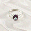 Multi Gemstone Ring in Solid 925 Sterling Silver, Colorful Stone Modern Ring, Lightweight Designer Jewelry, A6NP39