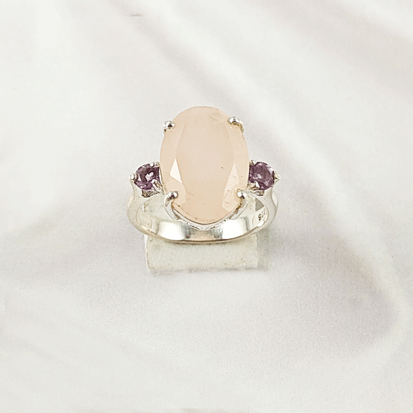 Multi Gemstone Ring in 925 Sterling Silver, Mixed Color Stone Modern Ring, Lightweight Stylish Jewelry, A6NP34