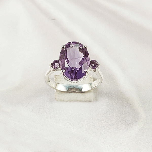 Multi Gemstone Ring in 925 Sterling Silver, Mixed Color Stone Modern Ring, Lightweight Stylish Jewelry, A6NP34