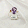 Multi Gemstone Ring in 925 Sterling Silver, Mixed Color Stone Modern Ring, Lightweight Stylish Jewelry, A6NP34