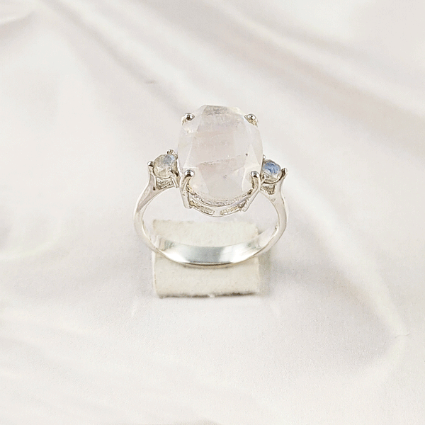Multi Gemstone Ring in 925 Sterling Silver, Mixed Color Stone Modern Ring, Lightweight Stylish Jewelry, A6NP34