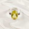 Multi Gemstone Ring in 925 Sterling Silver, Mixed Color Stone Modern Ring, Lightweight Stylish Jewelry, A6NP34