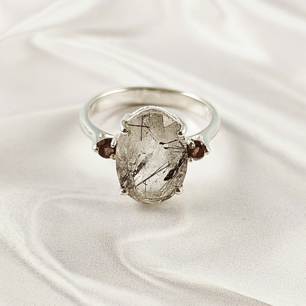 Multi Gemstone Ring in 925 Sterling Silver, Mixed Color Stone Modern Ring, Lightweight Stylish Jewelry, A6NP34