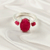 Multi Gemstone Ring in 925 Sterling Silver, Mixed Color Stone Modern Ring, Lightweight Stylish Jewelry, A6NP34