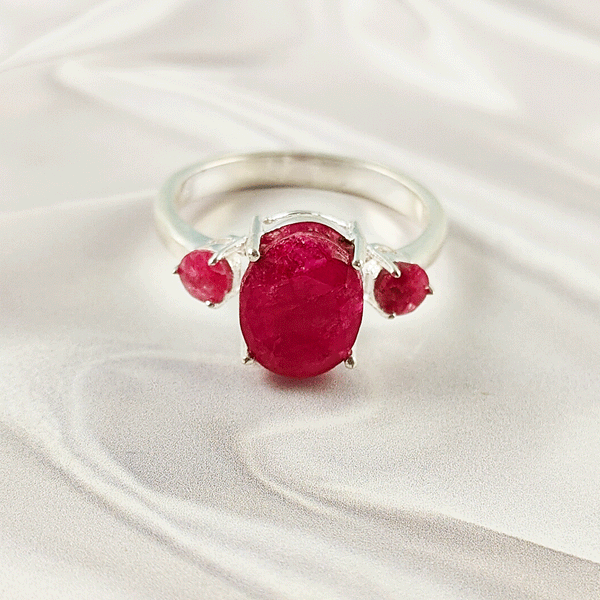 Multi Gemstone Ring in 925 Sterling Silver, Mixed Color Stone Modern Ring, Lightweight Stylish Jewelry, A6NP34
