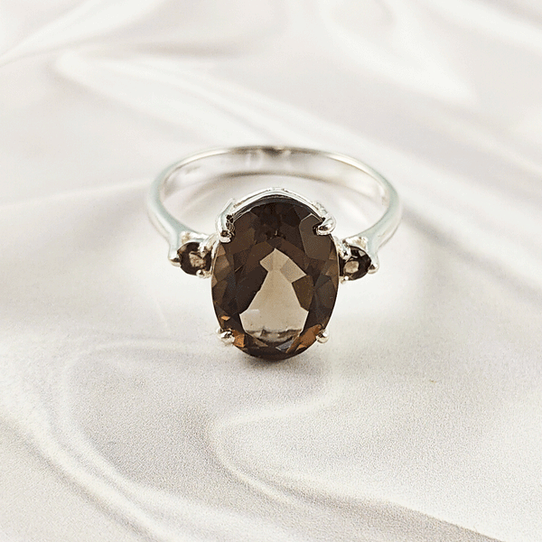 Multi Gemstone Ring in 925 Sterling Silver, Mixed Color Stone Modern Ring, Lightweight Stylish Jewelry, A6NP34