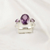 Multi Gemstone Ring in Solid 925 Sterling Silver, Colorful Stone Elegant Ring, Lightweight Stylish Jewelry, A6NP40