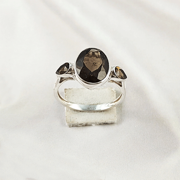 Multi Gemstone Ring in Solid 925 Sterling Silver, Colorful Stone Elegant Ring, Lightweight Stylish Jewelry, A6NP40
