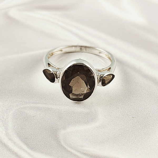 Multi Gemstone Ring in Solid 925 Sterling Silver, Colorful Stone Elegant Ring, Lightweight Stylish Jewelry, A6NP40