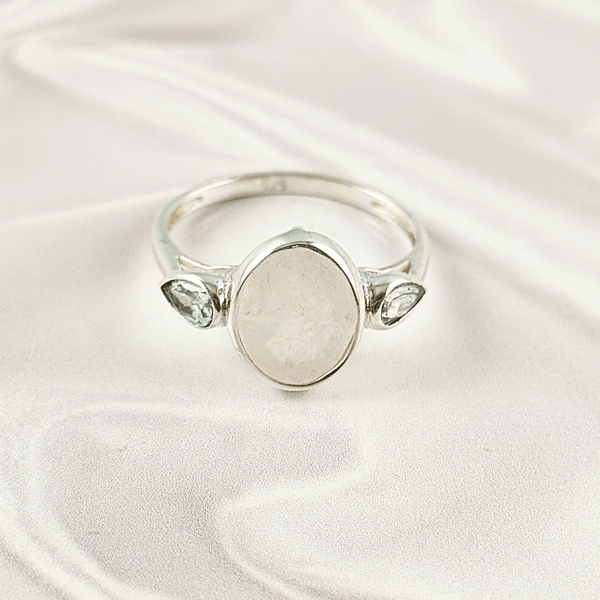 Multi Gemstone Ring in Solid 925 Sterling Silver, Colorful Stone Elegant Ring, Lightweight Stylish Jewelry, A6NP40