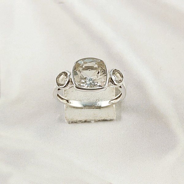 Multi Gemstone Ring in Solid 925 Sterling Silver, Vibrant Mixed Stone Ring, Lightweight Designer Jewelry, A6NP37