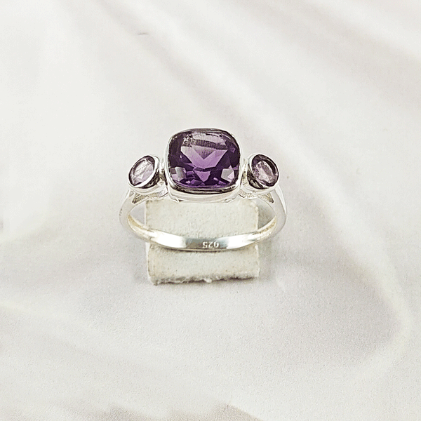 Multi Gemstone Ring in Solid 925 Sterling Silver, Vibrant Mixed Stone Ring, Lightweight Designer Jewelry, A6NP37