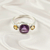 Multi Gemstone Ring in Solid 925 Sterling Silver, Vibrant Mixed Stone Ring, Lightweight Designer Jewelry, A6NP37