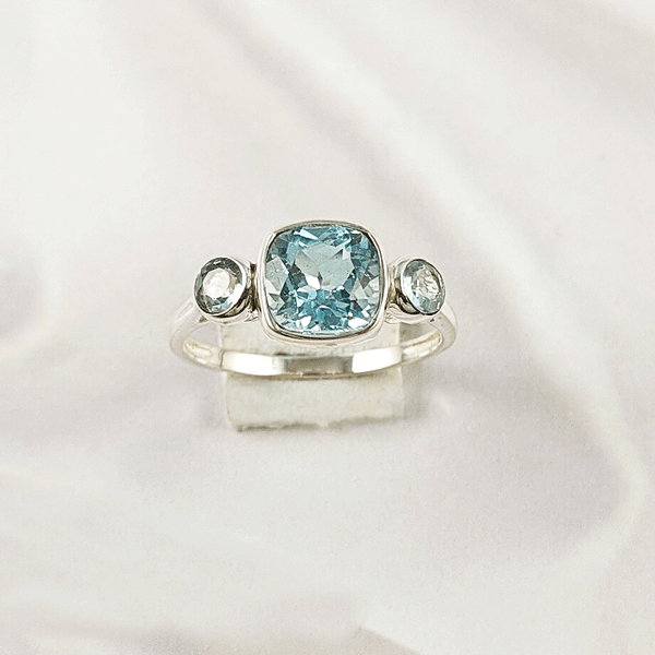 Multi Gemstone Ring in Solid 925 Sterling Silver, Colorful Stone Ring, Lightweight Designer Jewelry, A6NP38