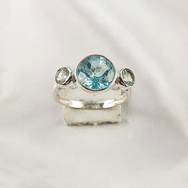 Multi Gemstone Ring in Solid 925 Sterling Silver, Colorful Stone Ring, Lightweight Designer Jewelry, A6NP38