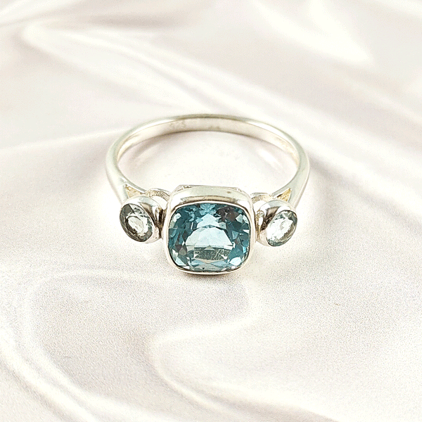 Multi Gemstone Ring in Solid 925 Sterling Silver, Colorful Stone Ring, Lightweight Designer Jewelry, A6NP38